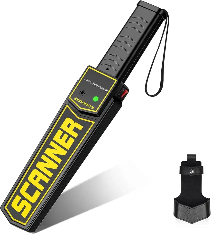 RANSENERS Metal Detector Wand,Security Wand,Portable Adjustable Sound & Vibration Alerts, Detects Weapons Knivers Screw (High Sensitivity, Black)…
