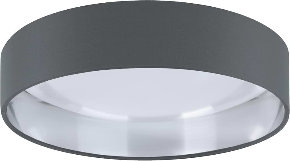 EGLO LED Deckenlampe Palomaro, runde Stoff Deckenleuchte