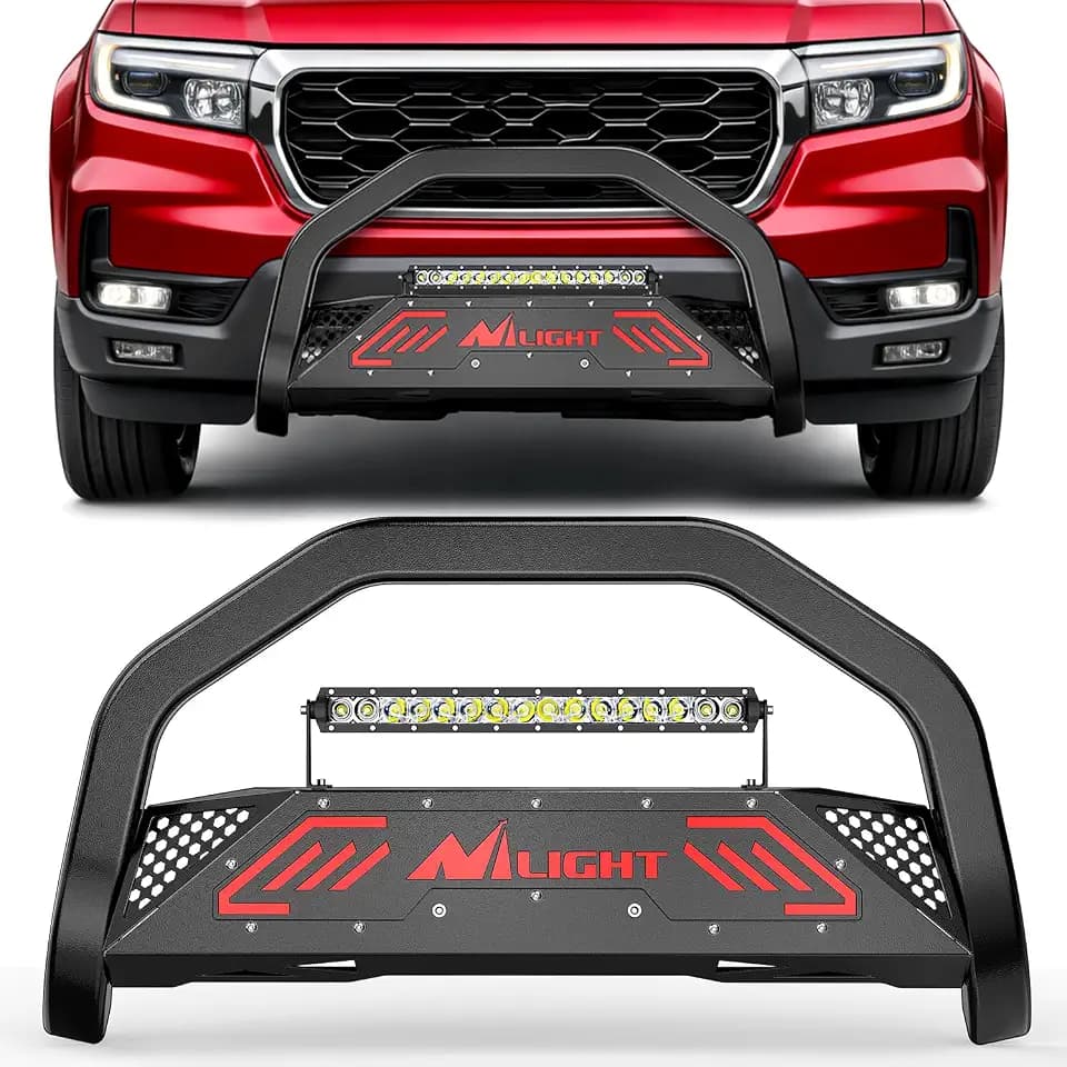 Nilight Bull Bar with Light for 2016-2022 Honda Pilot, 2017-2024 Ridgeline