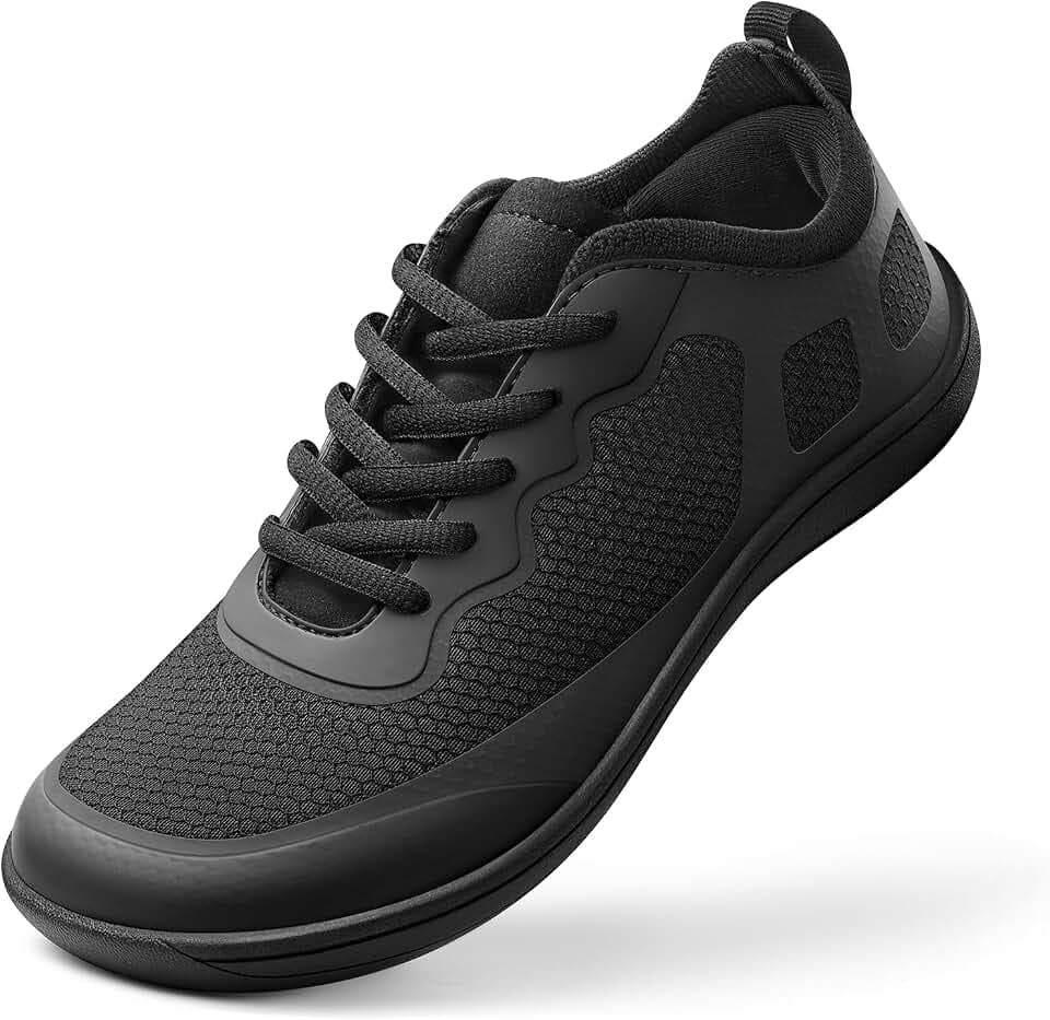 PIZZ ANNU Luna Damen Barfußschuhe für Breite Füße, Zero Drop Sneaker mit Herausnehmbarer Memory Foam Innensohle, Leichte Bequeme Walking Freizeitschuhe