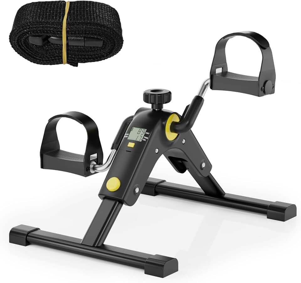 MOMODA Untertisch-Fahrradpedaltrainer mit LCD-Display, tragbarer Mini-Heimtrainer für Arm und Bein