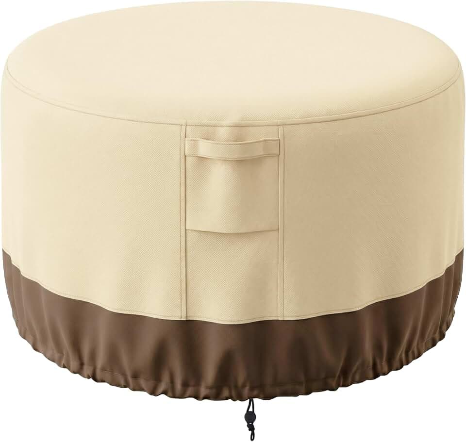 Vailge Fire Pit Cover Round, Waterproof Patio Fire Pit Table Cover