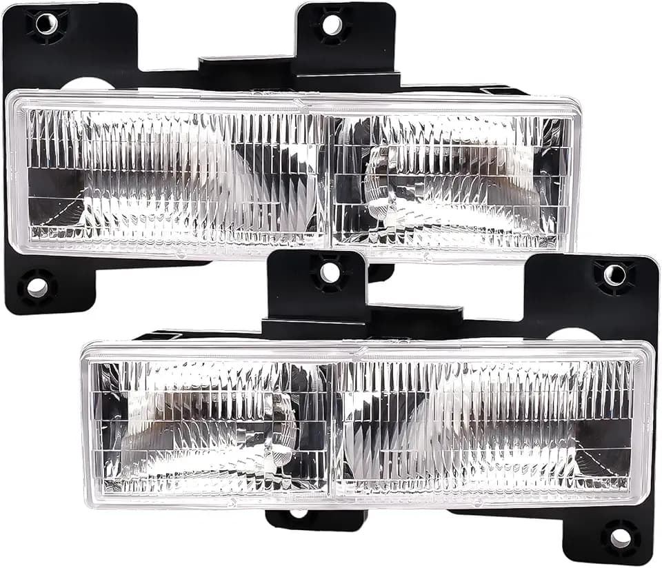2Pcs Headlight Assembly compatible with 1988-1998 OBS Chevy GMC C/K
