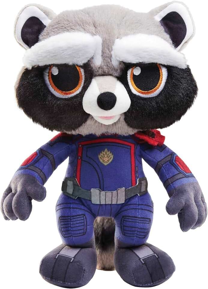 Mattel Marvel Guardians of the Galaxy Plüschtier Rocket, Spielzeug mit Bewegung und Geräuschen, Geschenk +3 Jahre (HPV36)