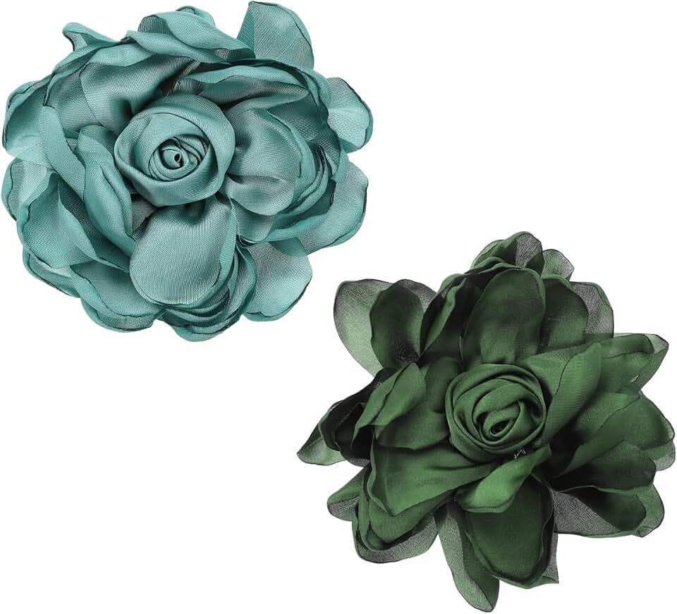 PATIKIL Große Stoff-Blumen-Brosche, Stoffrose, große Brosche, zierliche Satin-Kamelien-Anstecknadeln für Damen, Anzug, Kleid