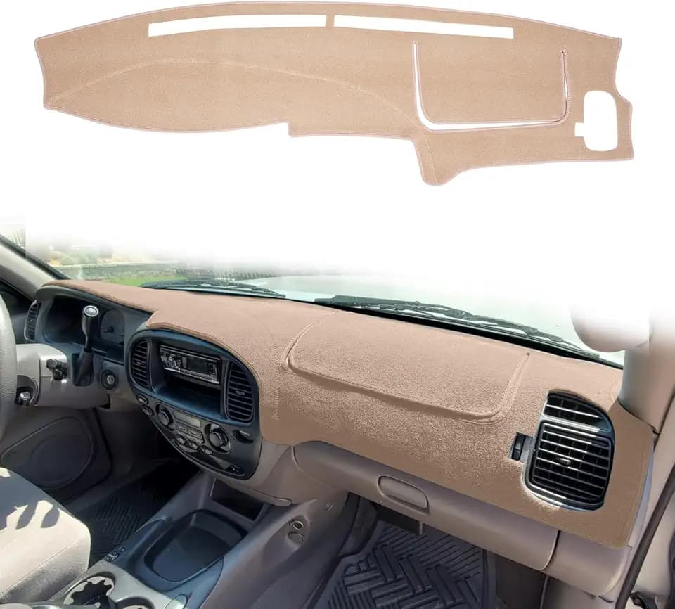 Dashboard Cover Dash Cover Mat Pad Carpet Custom Fit for 2000-2006 Toyota Tundra/ 2001-2007 Toyota Sequoia (Beige)