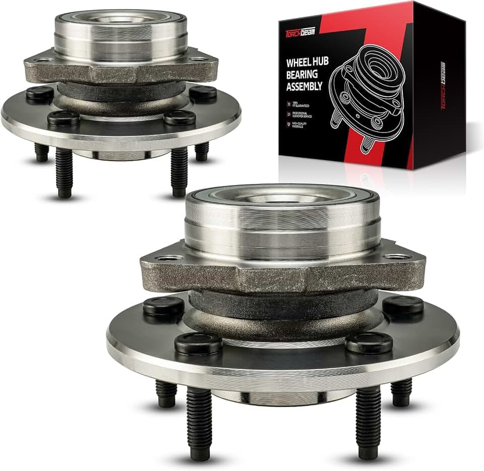 Torchbeam 515017 2 PCS 4WD Front Wheel Bearing & Hub Assembly Fit for 1997-2000 F-150 5 Lugs