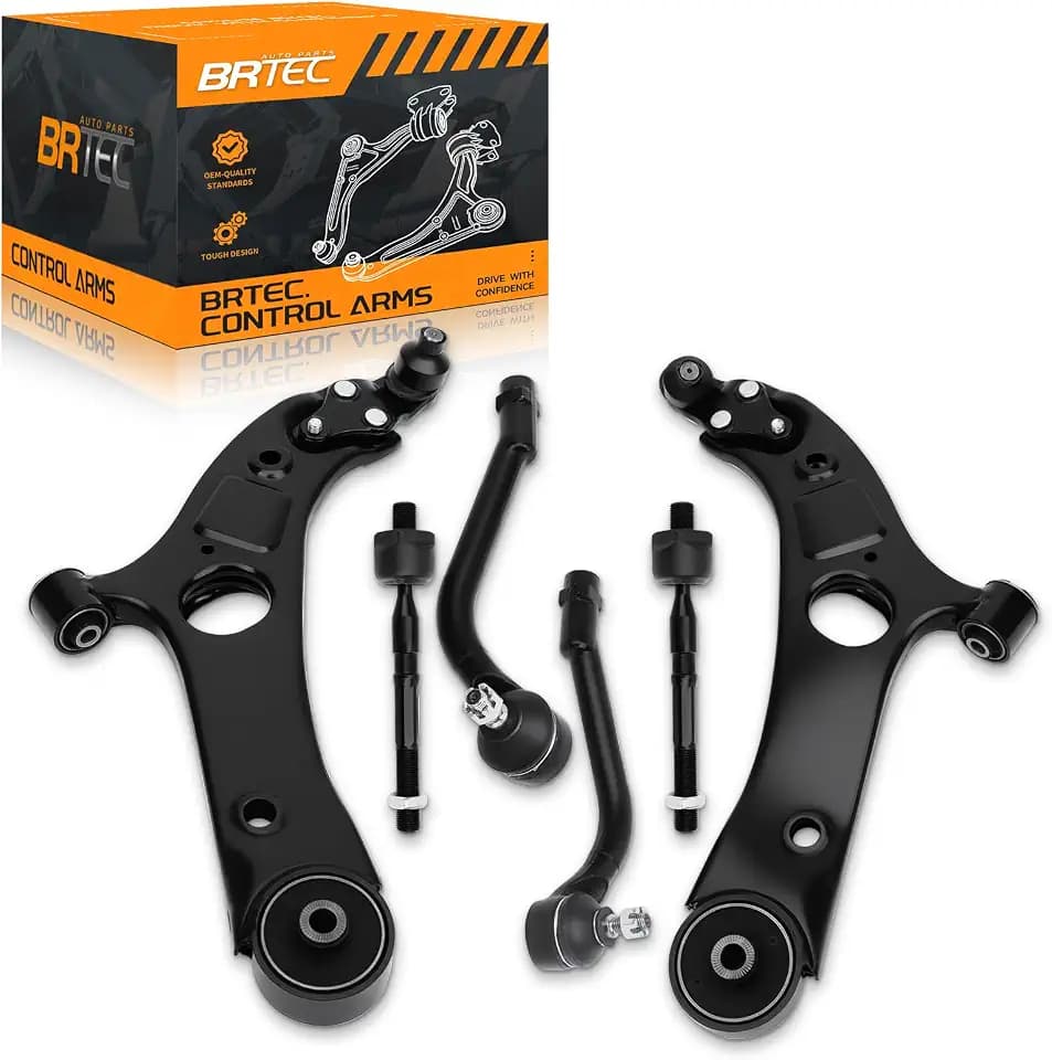 BRTEC 6PCS Front Lower Control Arms kit Compatible with Hyundai Azera 2012-2014, Sonata 2011-2013, Kia Cadenza 2014-2016 3.3L, Optima 2011-2015 Sway Bar End Links Outer Tie Rods Front Suspension kit