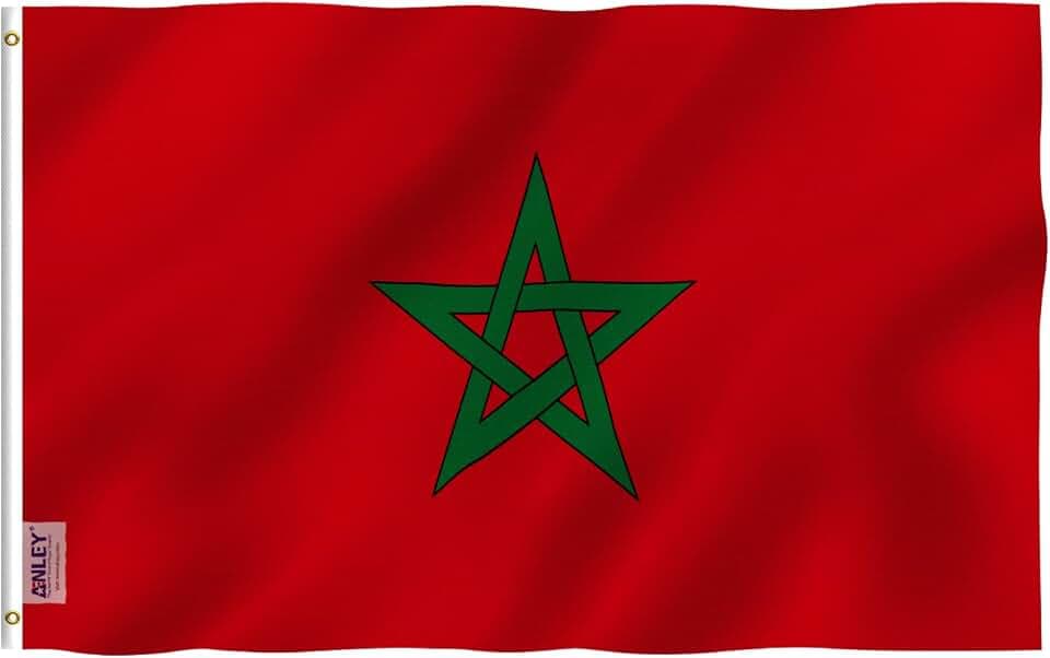 ANLEY Fly Breeze 3x5 Foot Morocco Flag - Vivid Color and Fade Proof - Canvas Header and Double Stitched - Moroccan National Flags Polyester with Brass Grommets 3 X 5 Ft