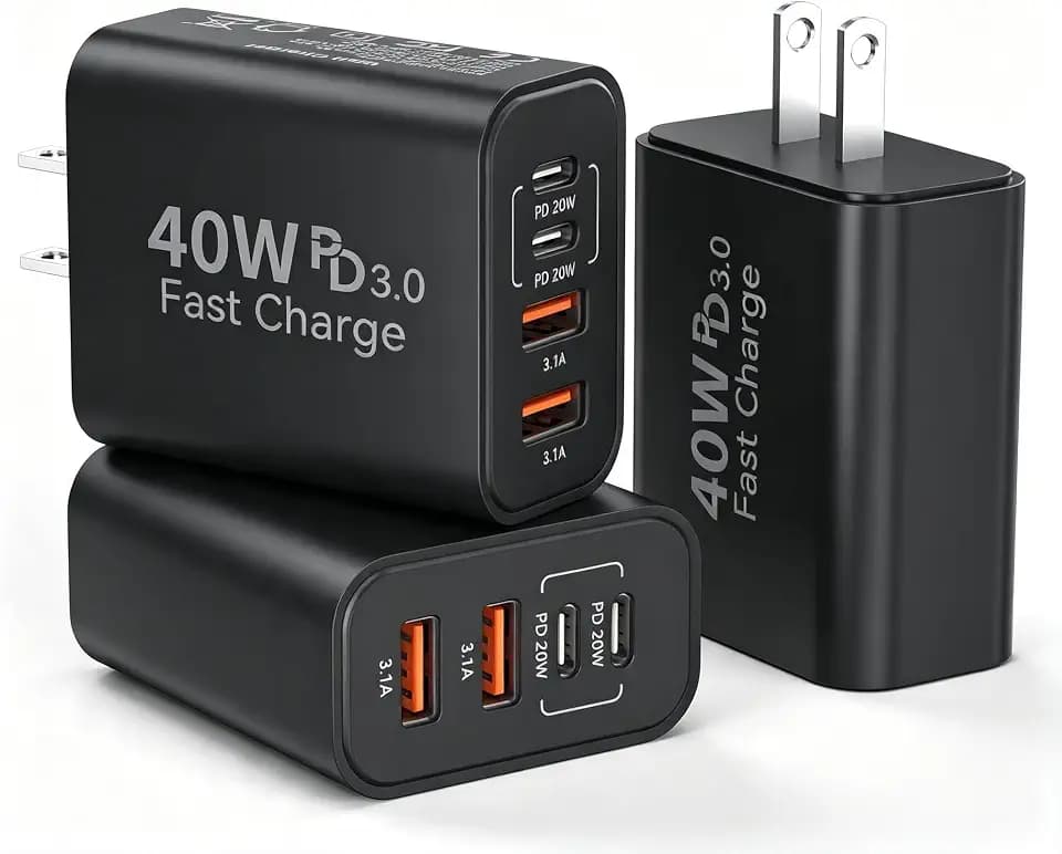 USB C Wall Charger Block, 40W USB Type C iPhone Charger Fast Charging Block
