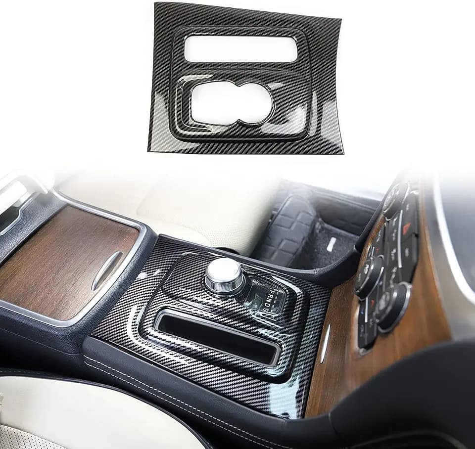 Crosselec Carbon Fiber Central Control Gear Shift Panel Trim Fit For Chrysler 300 2015-2021