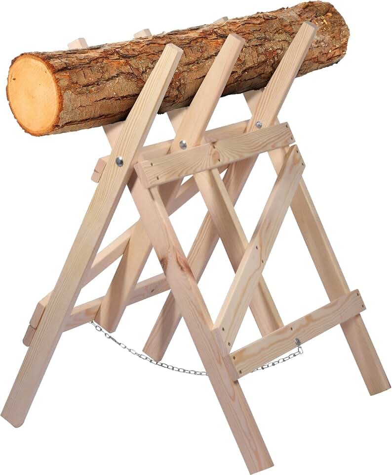 dobar® select. Sägebock klappbar aus Massivholz - Sägegestell für Kaminholz bis 25cm Ø - Holzsägebock Bausatz - 64 x 64 x 94 cm
