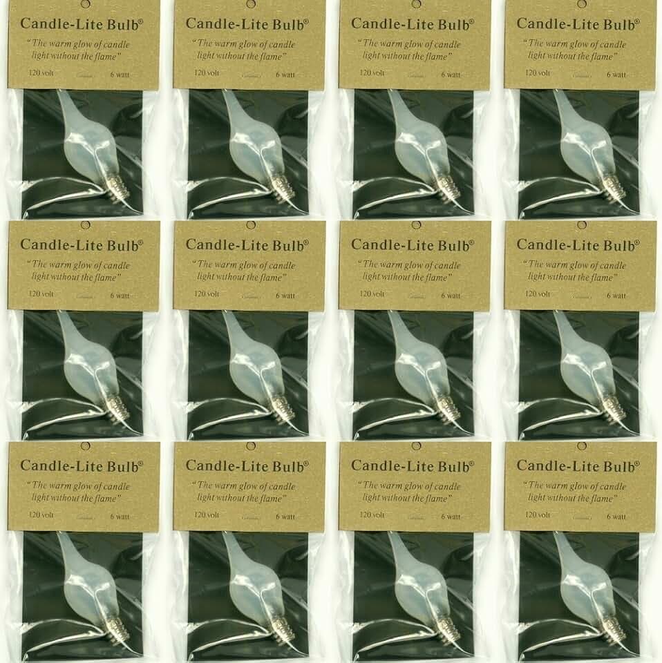 Pack of 12 6 Watt Large Candle-lite Light Bulbs