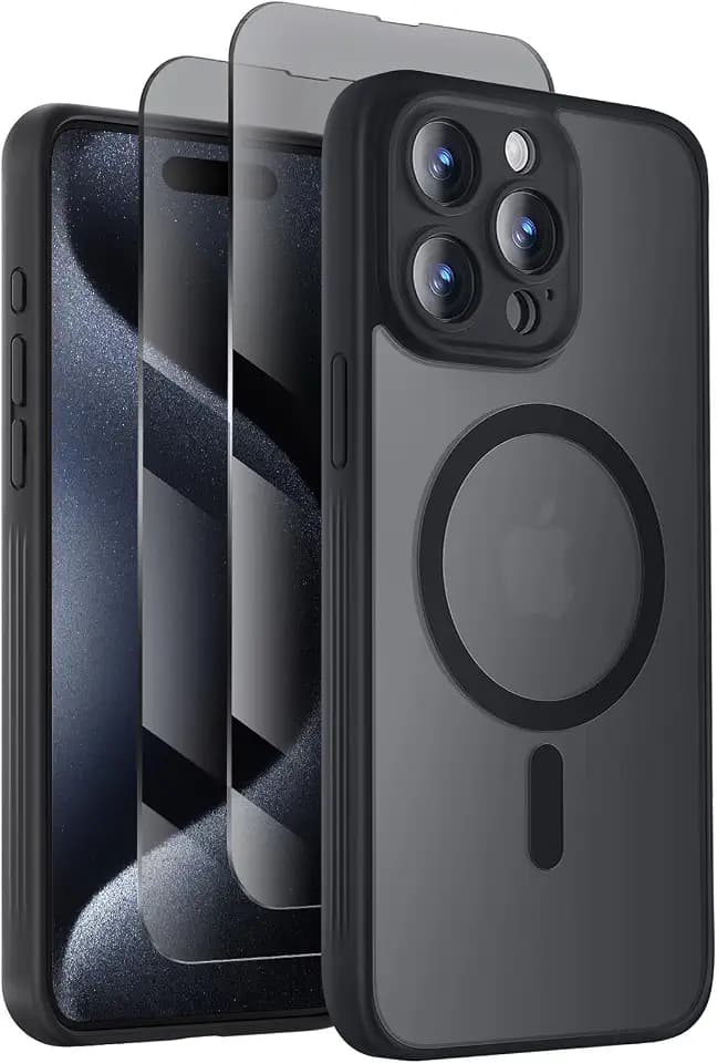 Symcele Designed for iPhone 15 Pro Case, Black