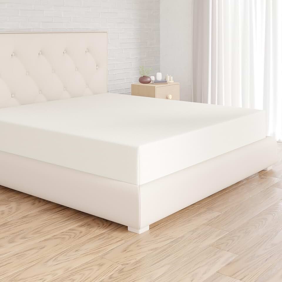 Amazon Basics Mikrofaser Spannbettlaken, 100% Polyester, Weich und Atmungsaktiv, 180cm x 200cm x 30cm, Creme