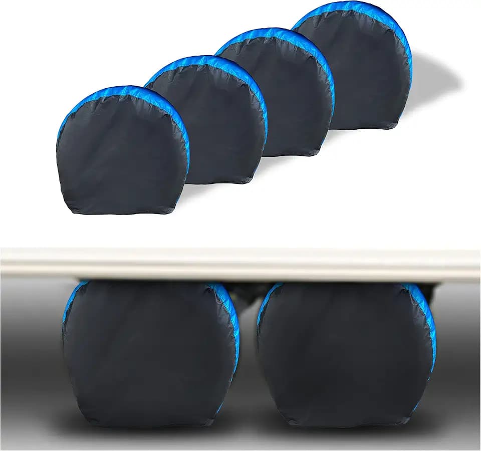 MORNYRAY Tire Covers 4 Pack,Waterproof Anti-UV Snow Sun Rain Tire Covers for RV,Truck, SUV, Trailer, Camper.
