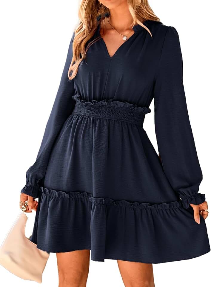 BerryGo Womens Fall Long Sleeve Mini Dress A Line Country Dresses