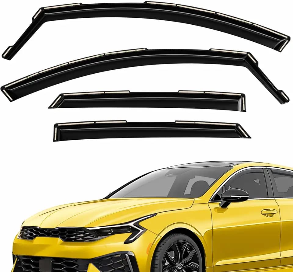 Extra Durable Window Deflectors in-Channel Window Visors Rain Guards Fit for Kia K-5 2021-2026, Sun Visors, Wind Vent for Shades, Exterior Car Accessories - 4pcs. AG0803