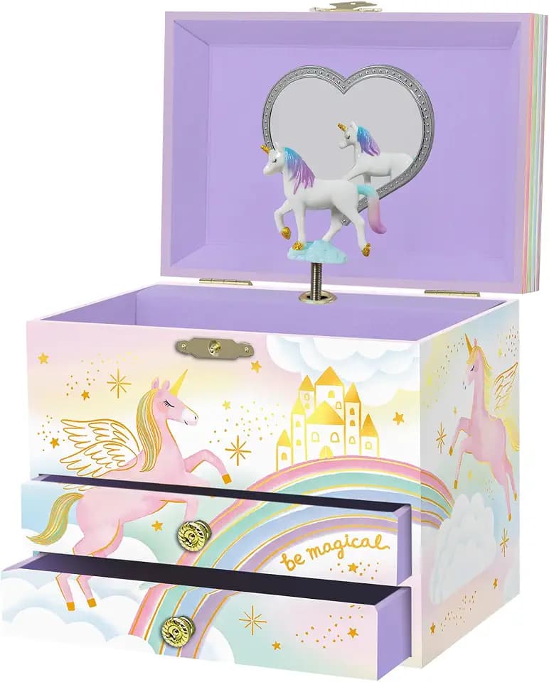 Giggle & Honey® Schmuckkästchen Mädchen Musik Box & Einhorn