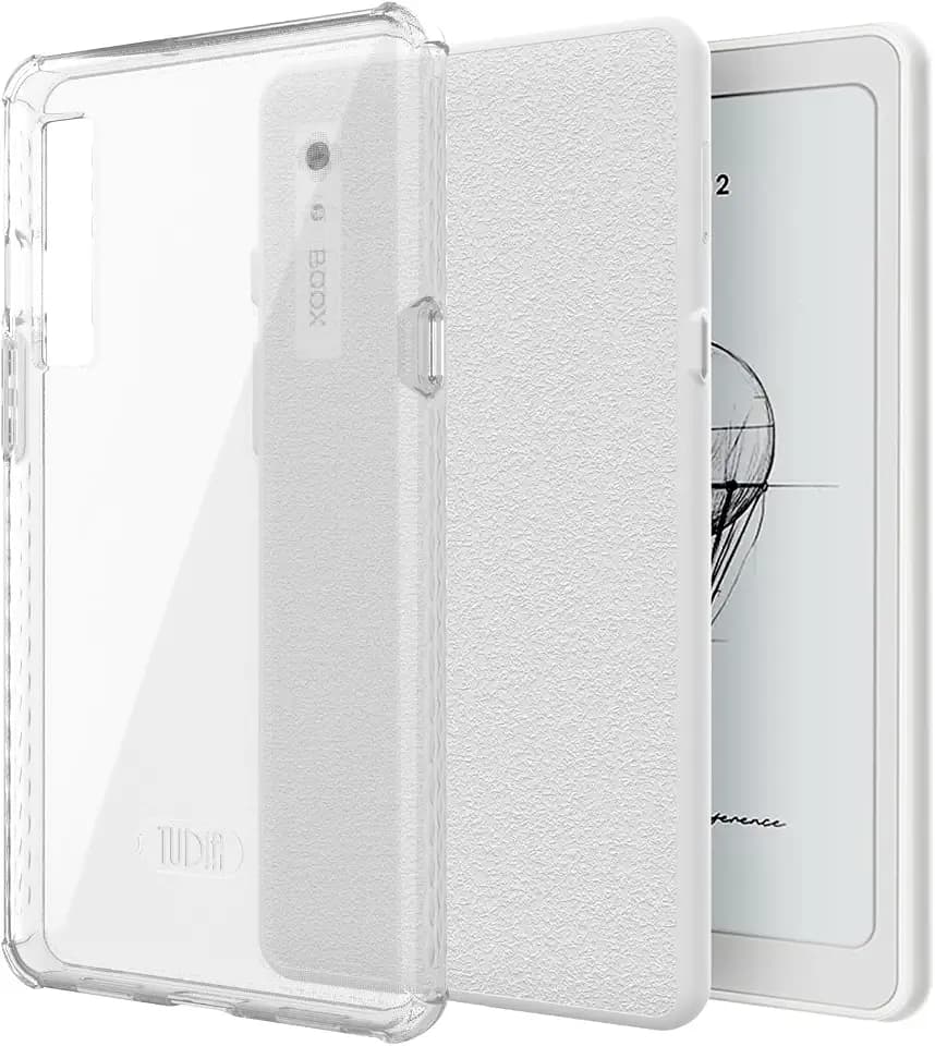 TUDIA SKN Clear Designed for Onyx Boox Palma 2 Case Back Cover, [DO NOT FIT Palma 2 PRO] Shockproof Slim Anti-Yellowing Silicone Gel Transparent Back Lightweight Grip TPU Bumper (Clear)