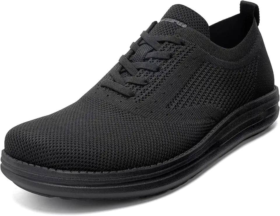 ITAZERO Men's Wide Toe Box Mesh Shoes Business Casual Wide Width Walking Shoes with Arch Support Insole for Plantar Fasciitis