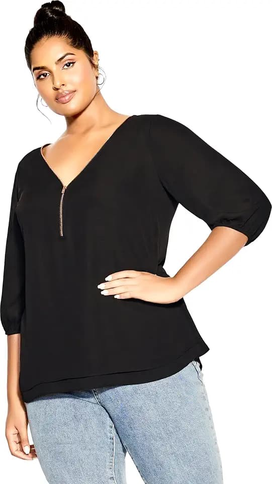 City Chic Women's Plus Size Top - Sexy Fling Elbow Sleeve, 18
