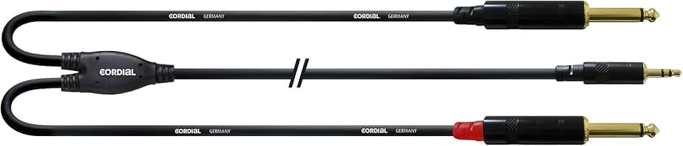 Cordial Y-Kabel Stereo-Miniklinkengurt/2 Monoklinkenbuchse 1,5 m, CFY1.5WPP, Schwarz
