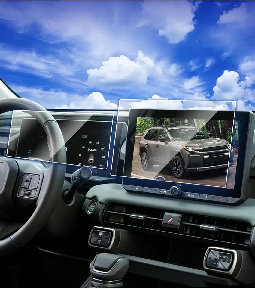 Only for 2026 2027 Toyot a RAV4 LE SE XLE Premium Woodland 10.5inch Screen Protector for 2026 Toyot a RAV4 10.5Inch Accessories Dash & Nav. Tempered Glass Protective Film 2pcs(NOT FOR Limited 12.9inch)