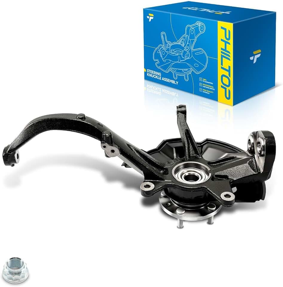 PHILTOP Steering Knuckle & Wheel Bearing Hub Assembly, 1PC Front Right Passenger Side Compatible with Fusion 2006-2012, MKZ 2007-2012, Milan 2006-2011, Zephyr 2006 Replaces 698-408