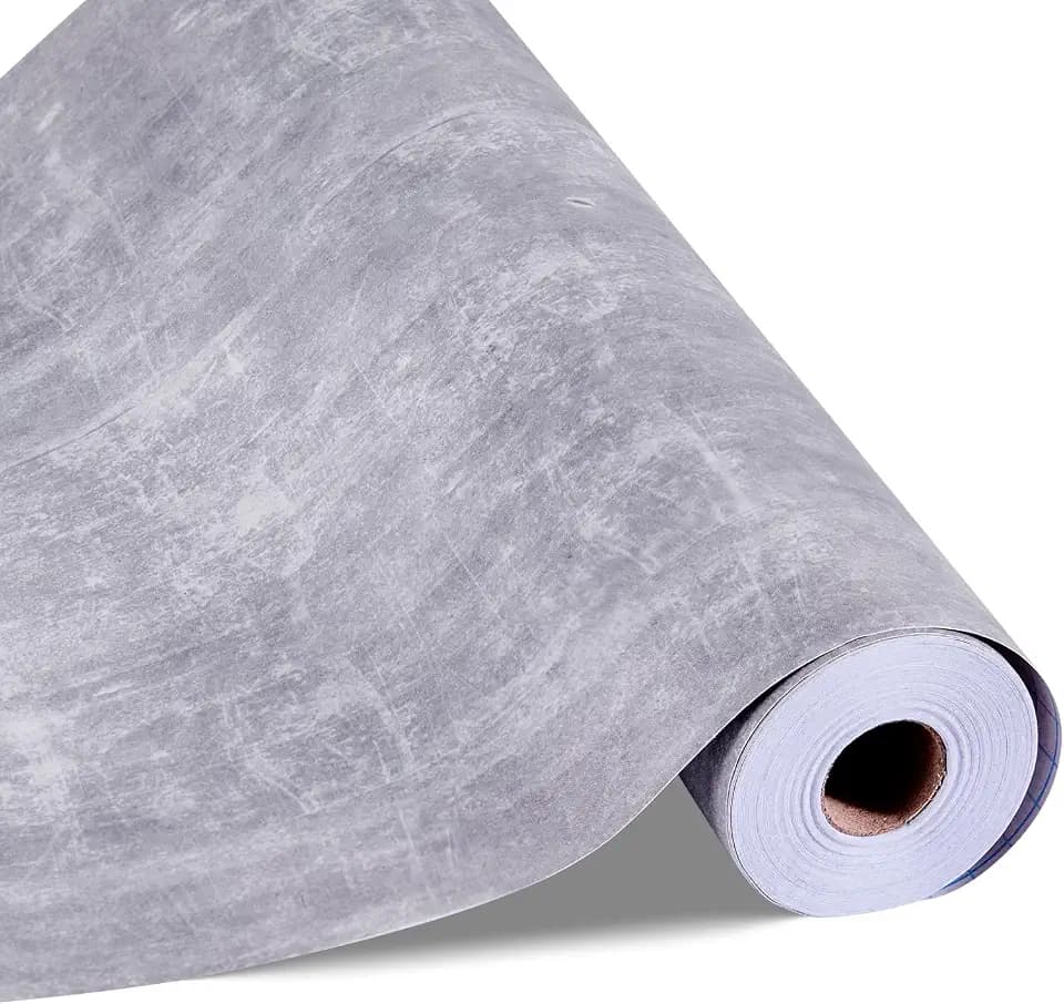 VEVOR Tapete selbstklebend, 45 cm x 15 m, Wandtapete, Klebefolie in Industrie-Stil, Möbelfolie, Möbelaufkleber, dekorative Tapetenrolle für Schlafzimmer, Küche, Büro, Badezimmer, dunkelgrau