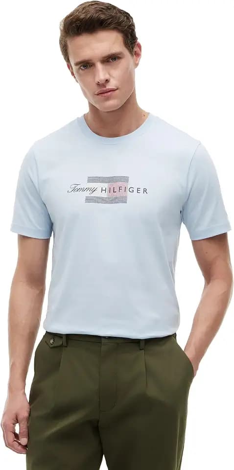 Tommy Hilfiger Men's Short Sleeve Cotton Crewneck Graphic T-Shirts with Script Logo, Also Available in Big and Tall