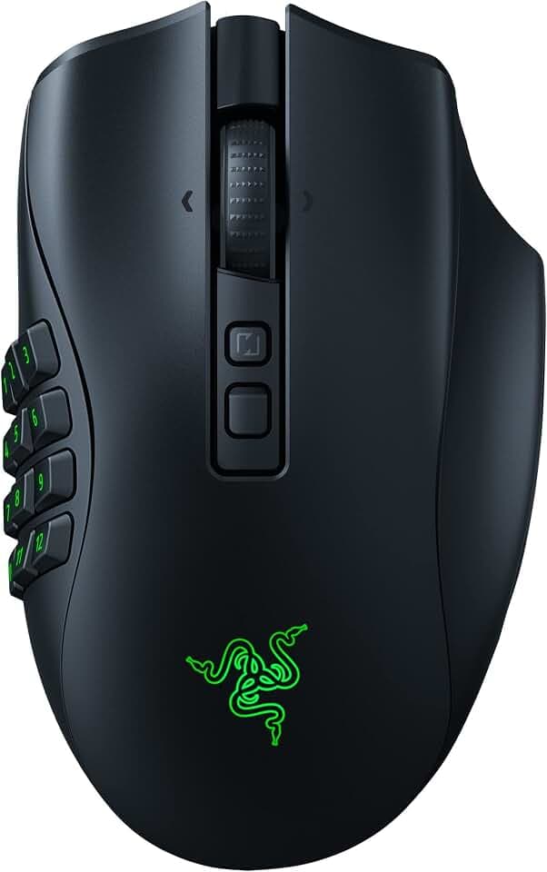 Razer Naga V2 Pro Wireless MMO Gaming Mouse, 300 Hr Battery, Black