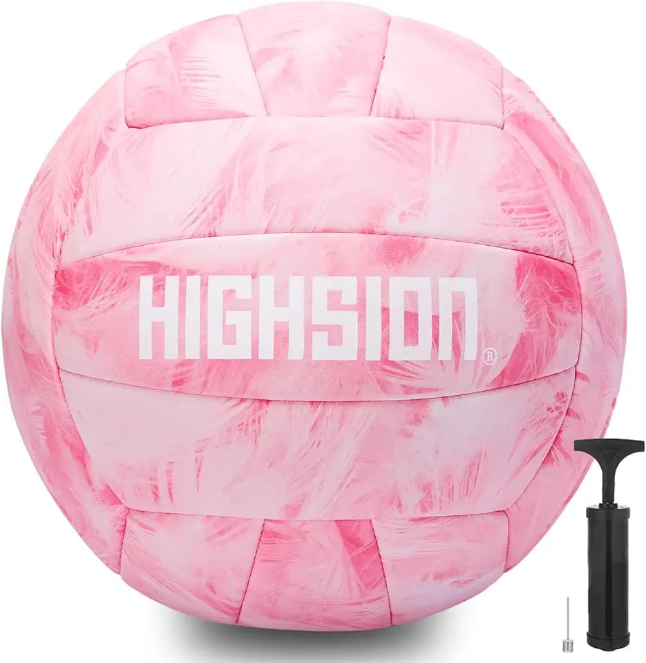 Soft Touch PU Leather Volleyball Official Size 5 Thickened Durable Indoor Outdoor Waterproof Volleyball for Teen Girls Kids Team Beginners Beach, Pool, Gym Training & Games(Deflated,With pump)