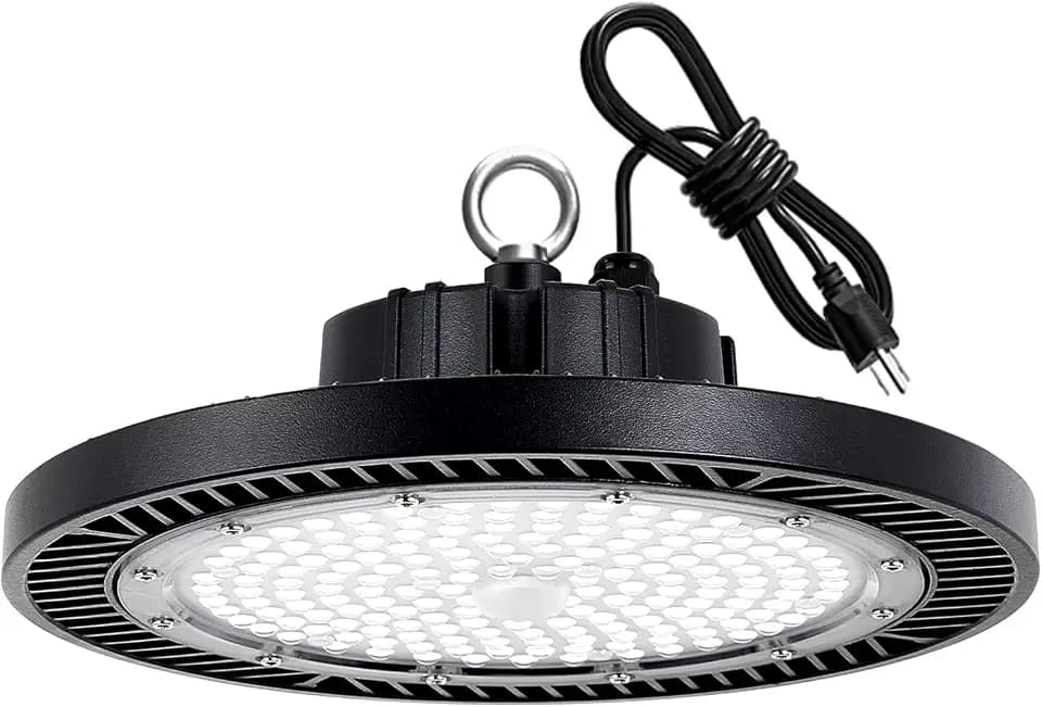 LED High Bay Light, 200W 28000lm 5000K High Bay Led Shop Light with Plug 5' Cable and Hook Ring, UFO High Bay Led Lights for Garage Gym Warehouse Workshop