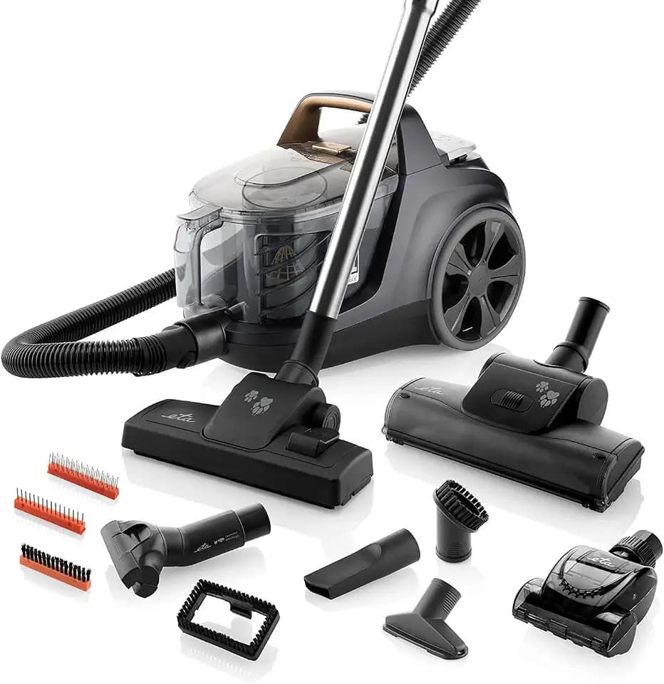ETA Beutelloser Staubsauger Grande Animal I 850W I 2X HEPA-Filter I 3.2l Volumen I Einzigartiger DermoPet-Aufsatz für Tierfelle und Tierhaare I Bodenstaubsauger