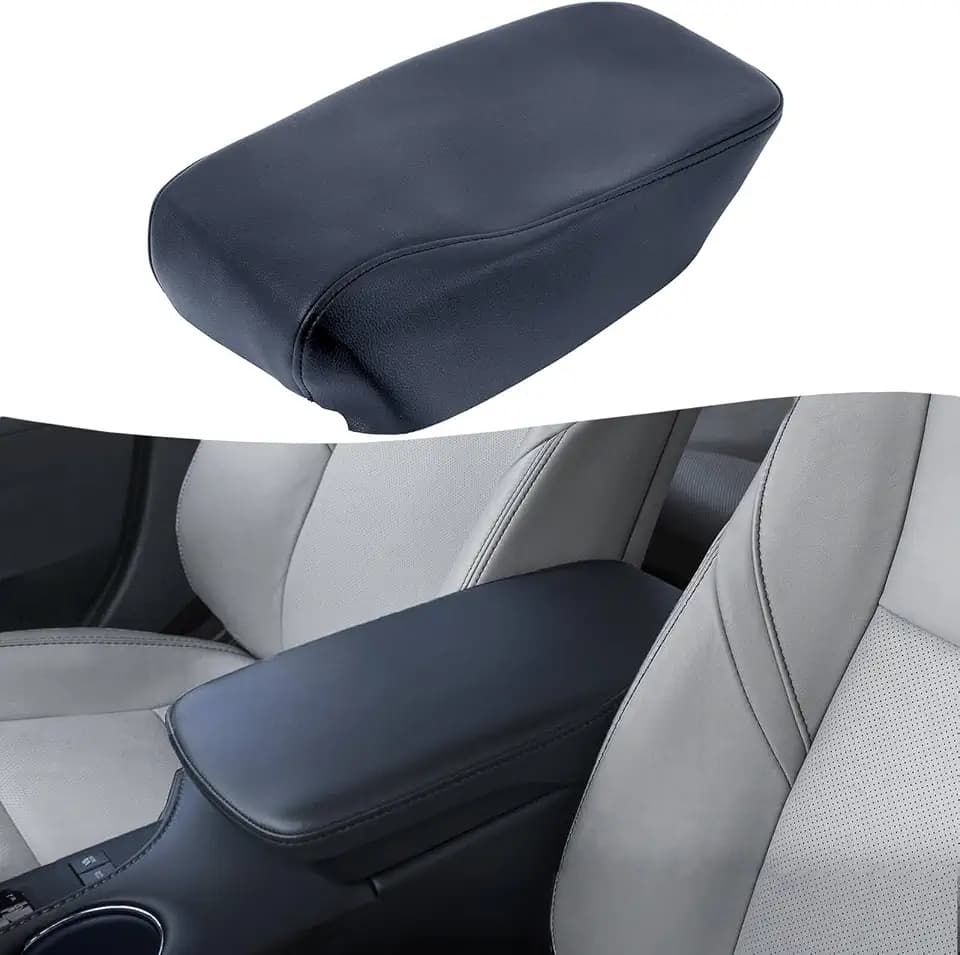 KBH Center Console Armrest Cover Replacement for Toyota Avalon 2013 2014 2015 2016 2017 2018, Vinyl Leather, Car Arm Rest Lid Skin Upholstery, Anti-Scratch, Dark Gray (Without Lid)
