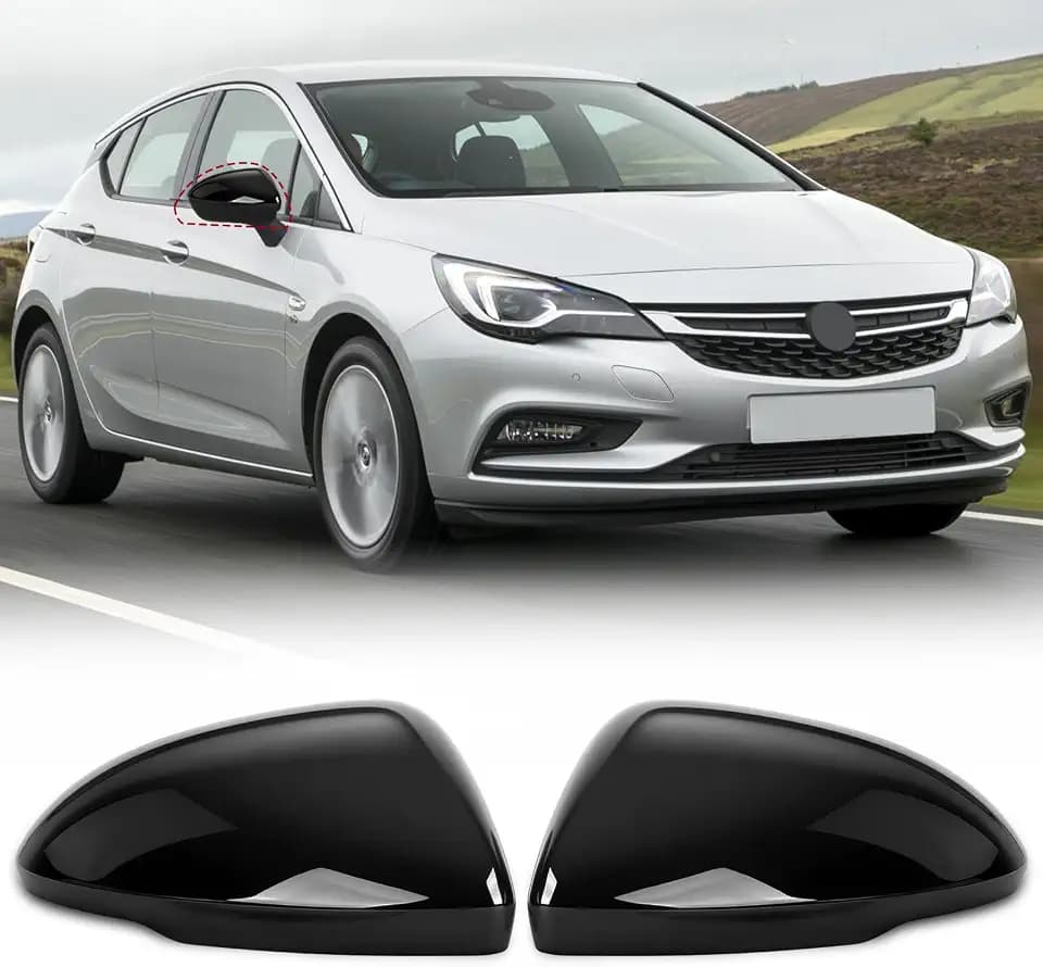 1 Paar Spiegelkappen Ersatz für Opel Insignia B/Astra K Schwarz