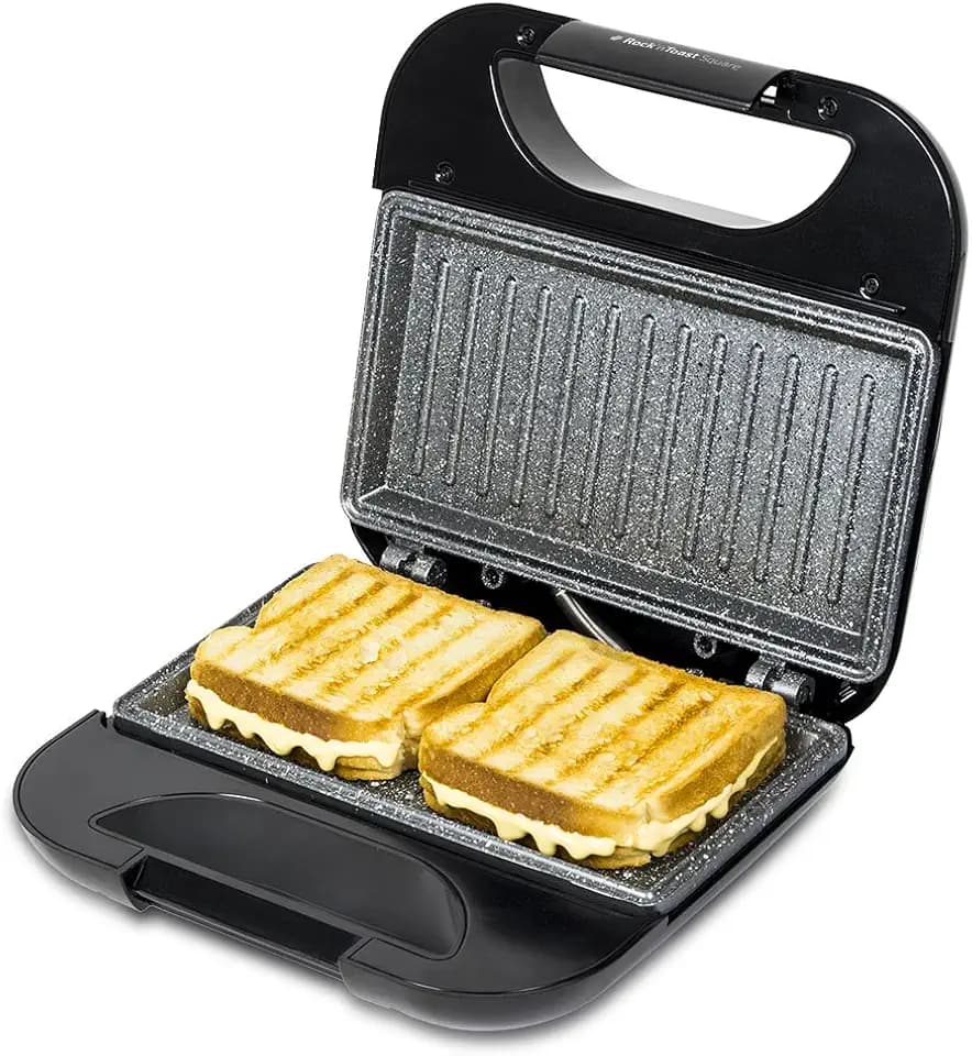 Cecotec Toast Grillfläche.Sandwichmaker mit Antihaftbeschichtung, Kapazität für 2 Sandwiches, Grillfläche, Cold Touch-Griff, Cable Retriever, 750 W.