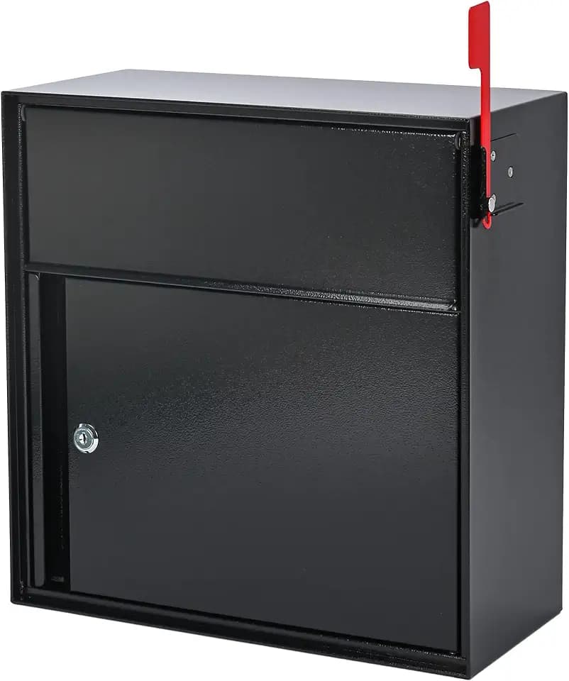 Large Wall Mount Mailbox with Lock and Outgoing Mail Flag, Rainproof