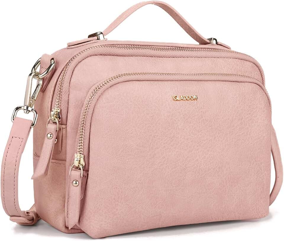 Gladdon Umhängetasche damen,Schultertasche mit Reißverschluss, Crossbody Tasche, Leder Handtasche Klein, Womenswear…