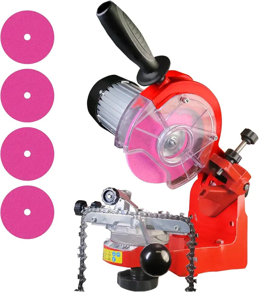 230W Electric Chainsaw Sharpener – 3000 RPM Motor, Multi-Angle Turntable – Sharpens 1/4", .325", 3/8", .404" Chains – Durable, Precise & Efficient Grinder, Professional