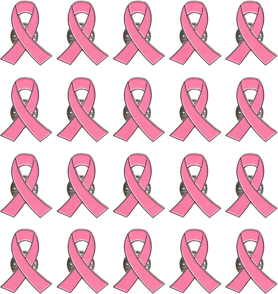 20PCS Breast Cancer Pins Pink Ribbon Awareness Accessories