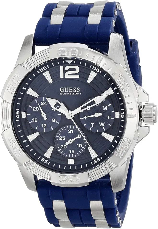 Guess Iconic Blue Stainless Steel Stain Resistant Silicone Watch