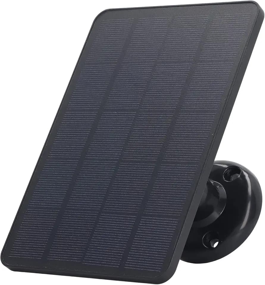 Fockety Solarpanel für Überwachungskamera, 10 W 5 V Micro-USB-Kamera-Solarpanel, wasserdichte Kontinuierliche Stromversorgung für Wiederaufladbare Batterie-Überwachungskamera (Schwarz)