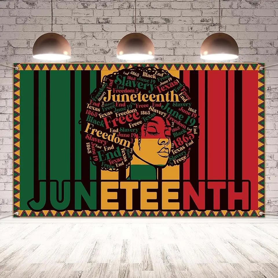 Juneteenth Backdrop for Photograpy Happy Juneteenth Banner Juneteenth Decor 19th June 1865 Freedom Day Juneteenth Party Decoration and Supplies for Home Party