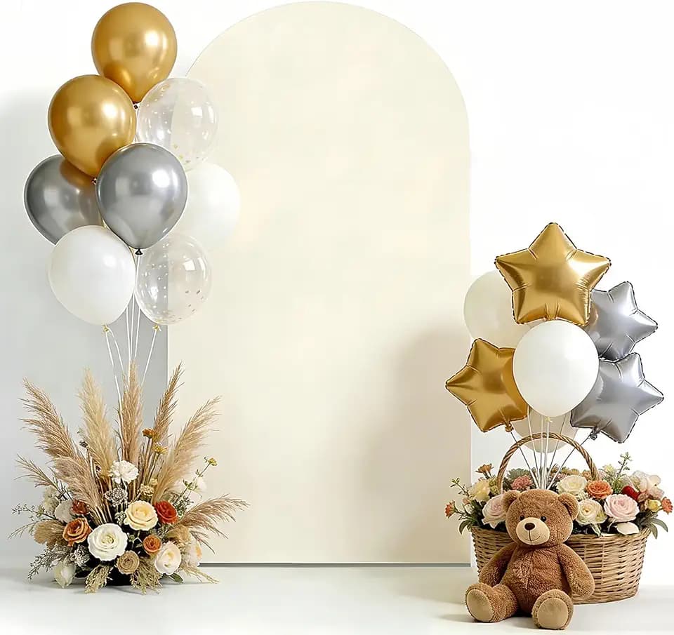 6.6FT Beige Wedding Arch Backdrop Cover Decoration,79.2"x36"