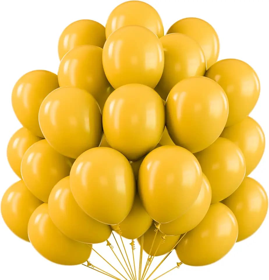 PartyWoo Mustard Yellow Balloons 101pcs Boho Netural Fall Color 12 Inch