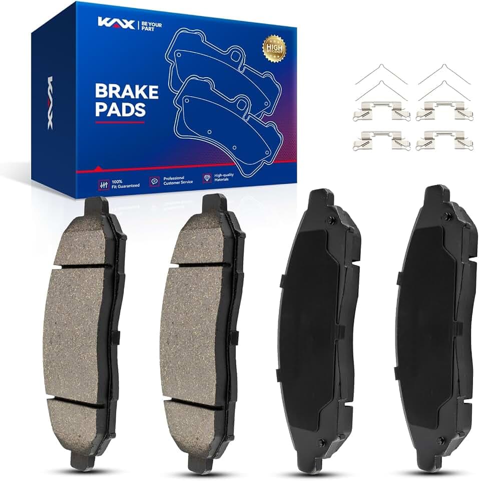 KAX Ceramic Brake Pads Front for Nissan Frontier 2005-2019, Xterra 2005-2015, Pathfinder 2005-2012, Suzuki Equator 2009-2012, Low Noise & Low Dust, Set of 4