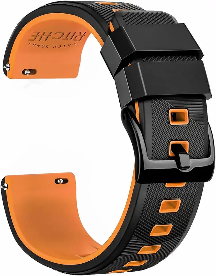 Ritche Christmas Gift Silicone Watch Band 18mm 20mm 22mm 24mm Quick Release Rubber Watch Bands for Men Women, White Elephant Gifts, Stocking Stuffers For Men