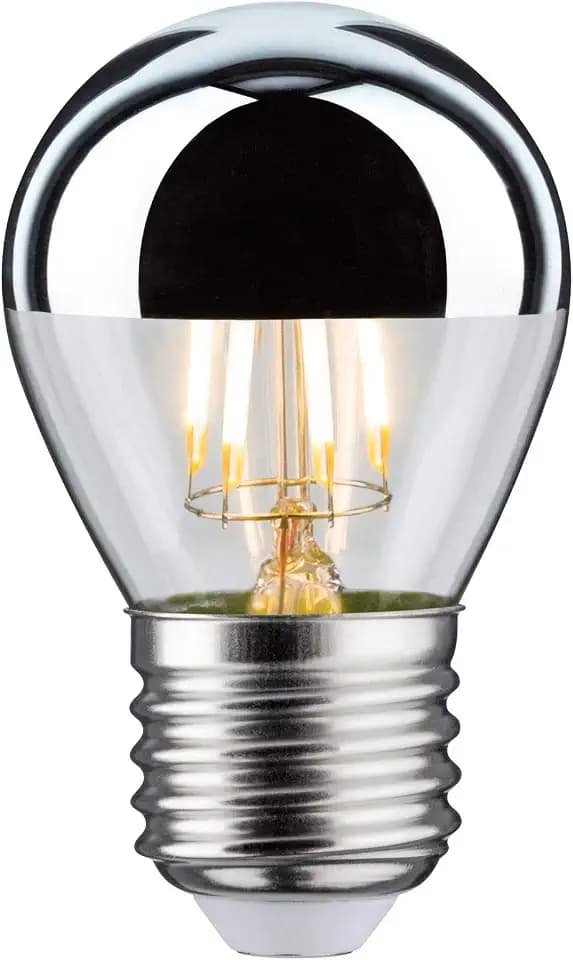 Paulmann 28668 LED Lampe Filament Tropfen 4,8W Leuchtmittel Kopfspiegel Silber 2700K Warmweiß dimmbar E27